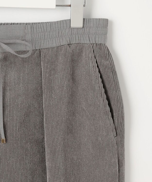 自由区 【洗える】ソフトコーデュロイワイド パンツ グレー