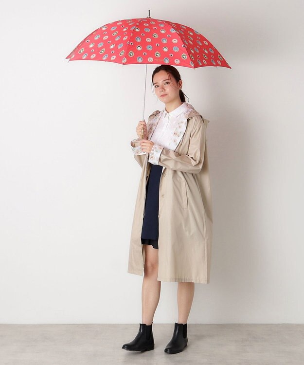 MOONBAT ポール & ジョー (PAUL & JOE ACCESSOIRES) 長傘 キャッツ カメオ UV レッド