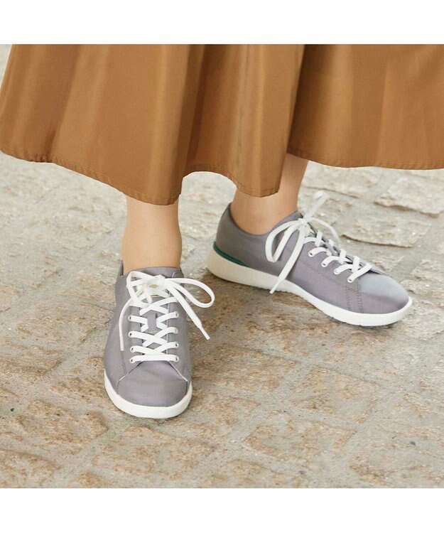 ing <ing>晴雨兼用ローカットスニーカー グレー