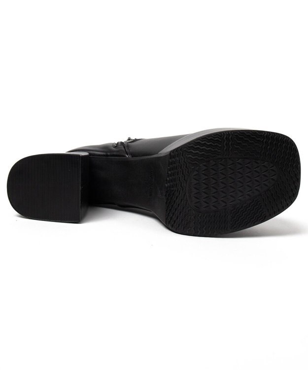 WEGO ストーム付きワイドヒールショートブーツ ブラック