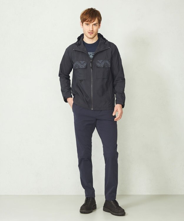 JOSEPH ABBOUD MOUNTAIN 【UNISEX】軽量/撥水 リップワッシャーコンビ マウンテンパーカー ネイビー系