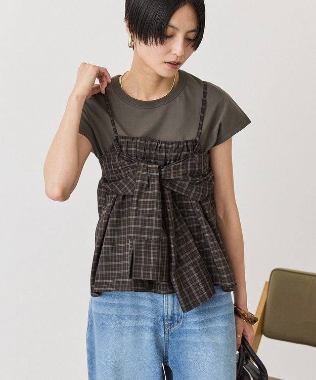 AMERICAN HOLIC 【２点セット】ノースリーブＴシャツ＋ビスチェ Charcoal Gray