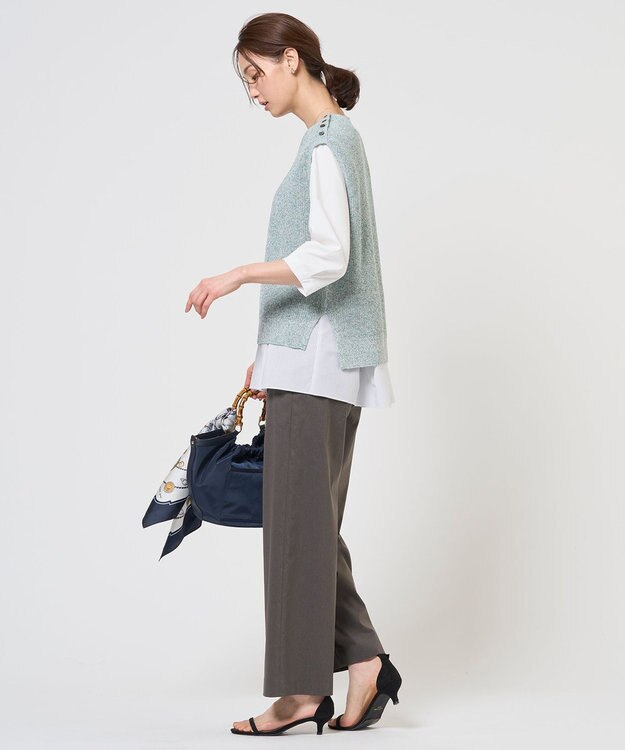 J.PRESS LADIES L 【WEB限定カラーあり】LINEN COTTON ニット ベスト アクア系