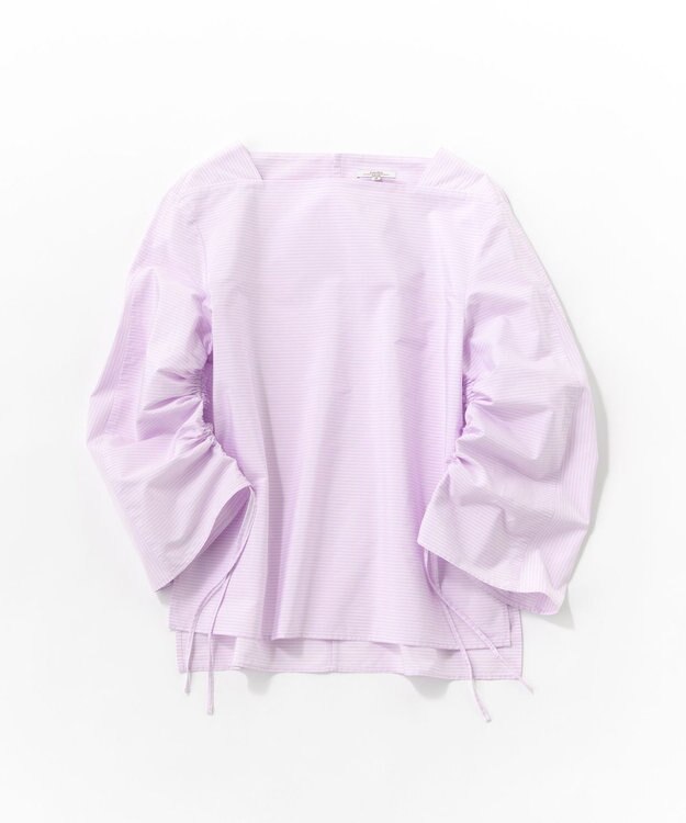 23区 【Oggi4月号掲載/洗える】CANCLINI デザインスリーブ ブラウス ラベンダーストライプ