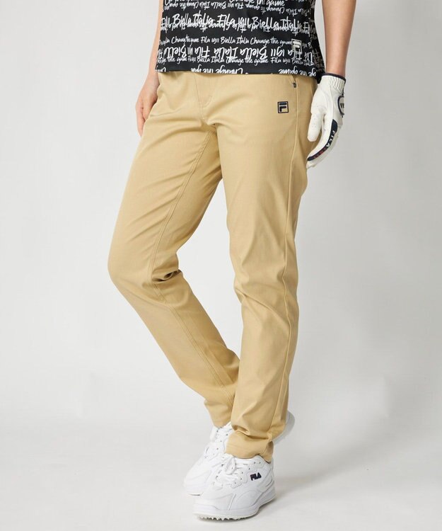 FILA GOLF／marie claire 【FILA GOLF】 ウェストロゴジャガードゴムツイルロングパンツ ベージュ