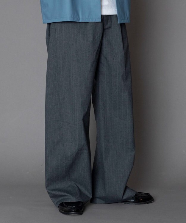 WEGO カバーフィットバルーンスラックス グレーストライプ