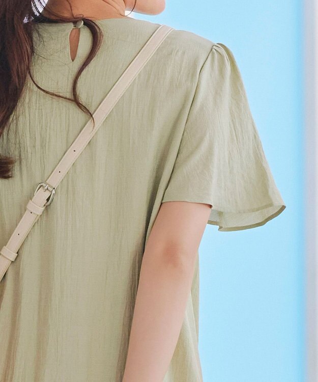 Tiaclasse 【洗える】 配色Aラインサックワンピース ミント