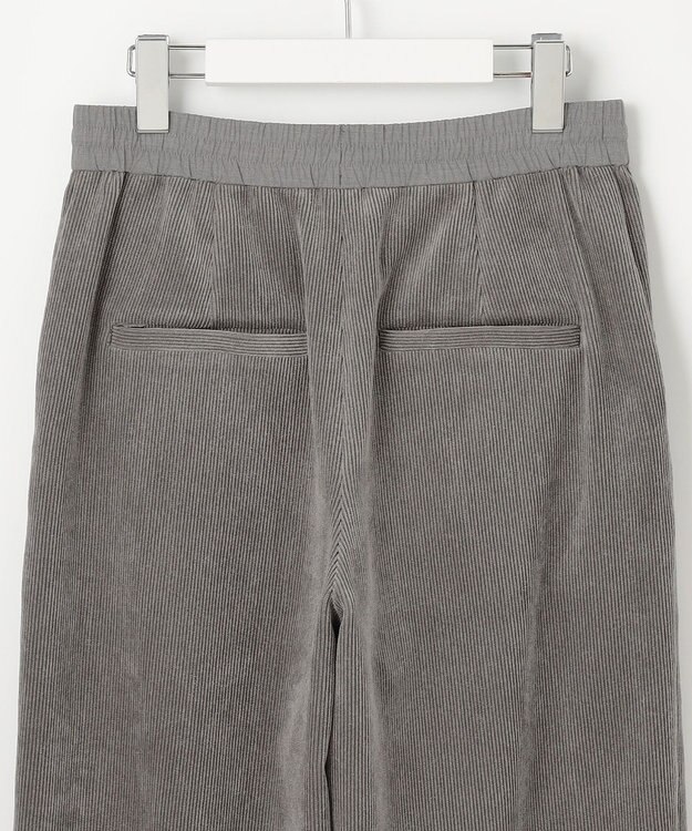 自由区 【洗える】ソフトコーデュロイワイド パンツ グレー