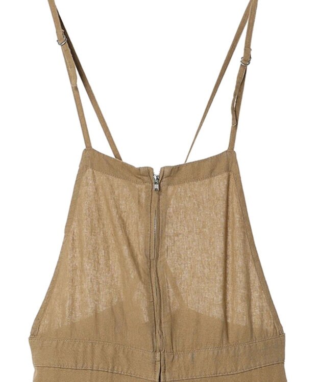 AMERICAN HOLIC リネンブレンドサロペットパンツ Camel