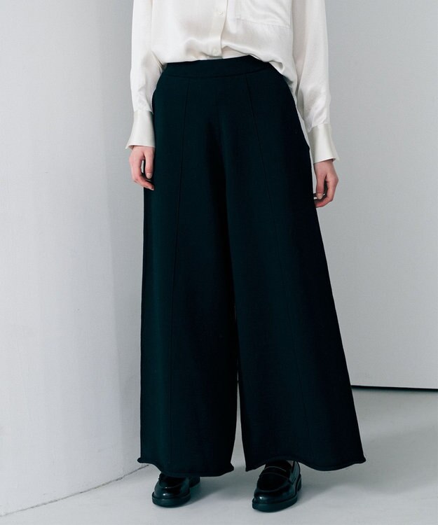 uncrave スウェットライクニット パンツ ブラック