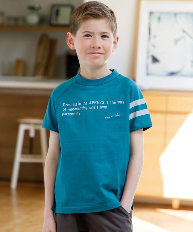 J.PRESS KIDS 【140-170cm】ラグランＴシャツ グリーン系