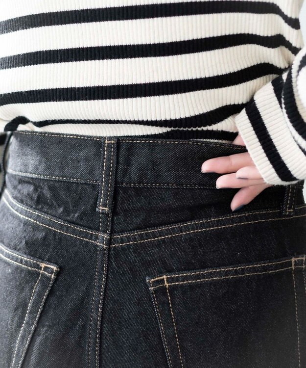 WEGO 台形デニムショートパンツ ブラック