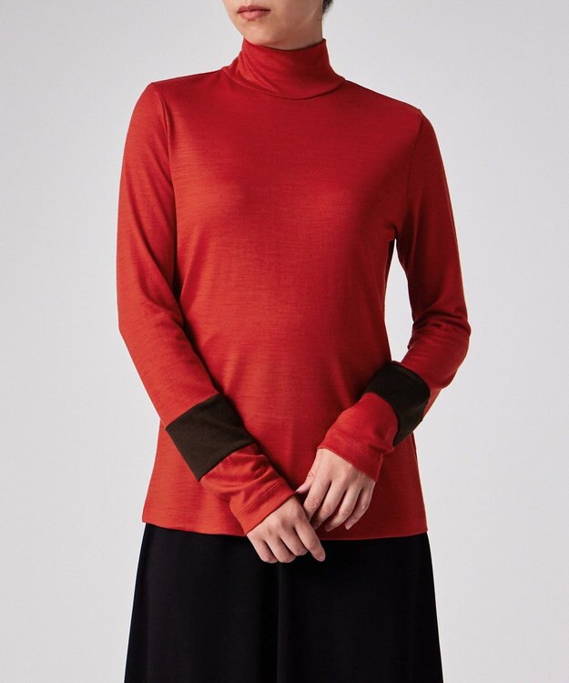 Paul Smith コントラストカラー ハイネック カットソー レッド