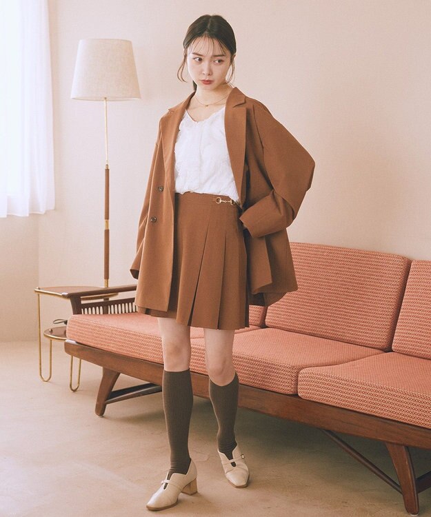 earth music&ecology ＳＥＴ２点ラッフルレースブラウス＋キャミソール Off White