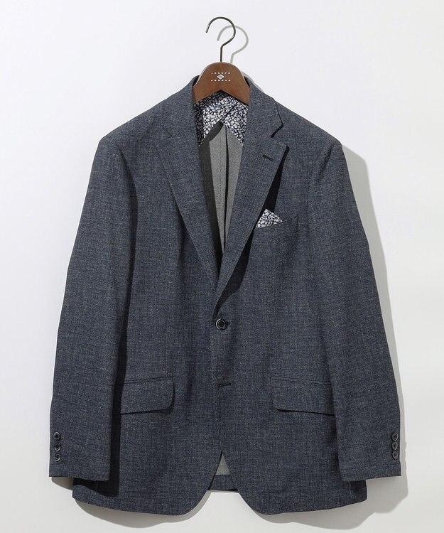 JOSEPH ABBOUD 清涼感【弱撥水/イージーケア/軽量/ストレッチ】クールピケ ジャケット ダルブルー系