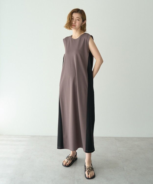 YECCA VECCA 2wayノースリーブカットワンピース Charcoal Gray