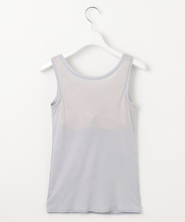 自由区 【ワコールコラボ】【洗える】シアーボーダー ニット グレー