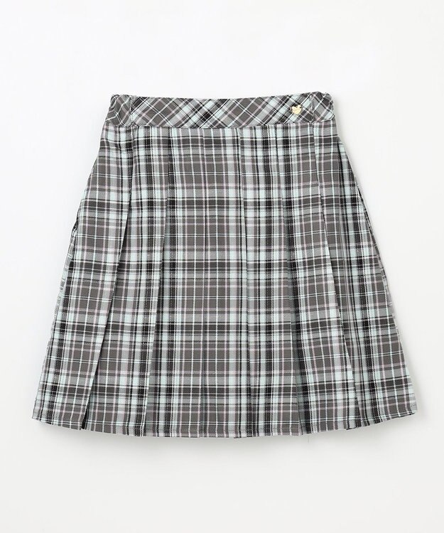 ANY KIDS ラメチェックプリーツスカパン チャコール系