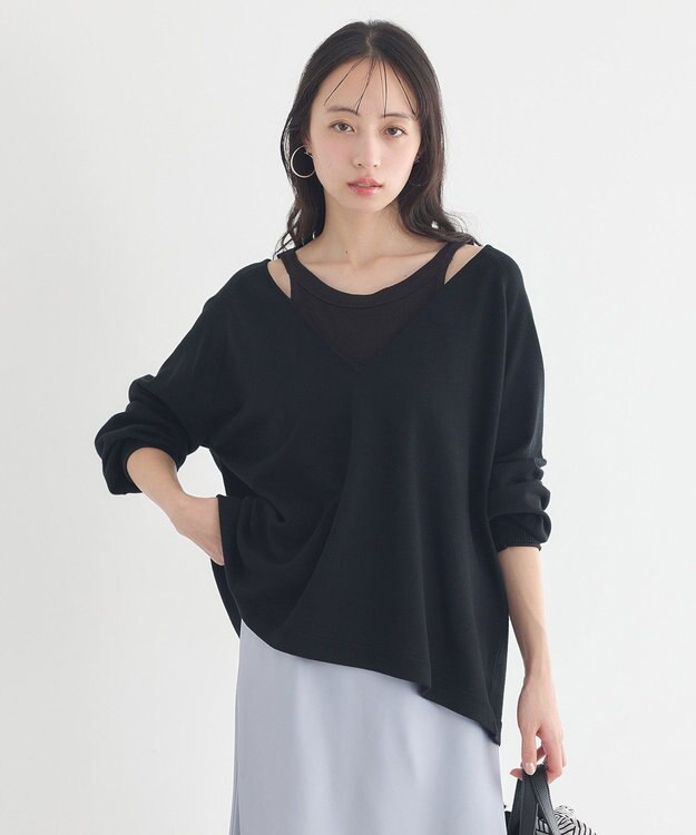 earth music&ecology アメスリテレコタンクトップ Black