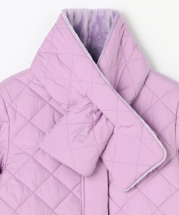 組曲 KIDS 【150-170㎝】マフラー付き中綿キルト アウター ラベンダー