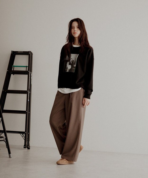 CRAFT STANDARD BOUTIQUE フォトプリントダンボールプルオーバー Black