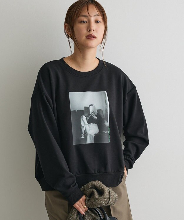 CRAFT STANDARD BOUTIQUE フォトプリントダンボールプルオーバー Black