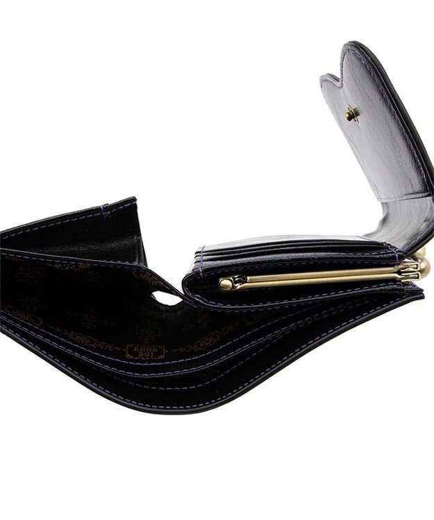 ANNA SUI リーブル 口金二つ折り財布 パープル