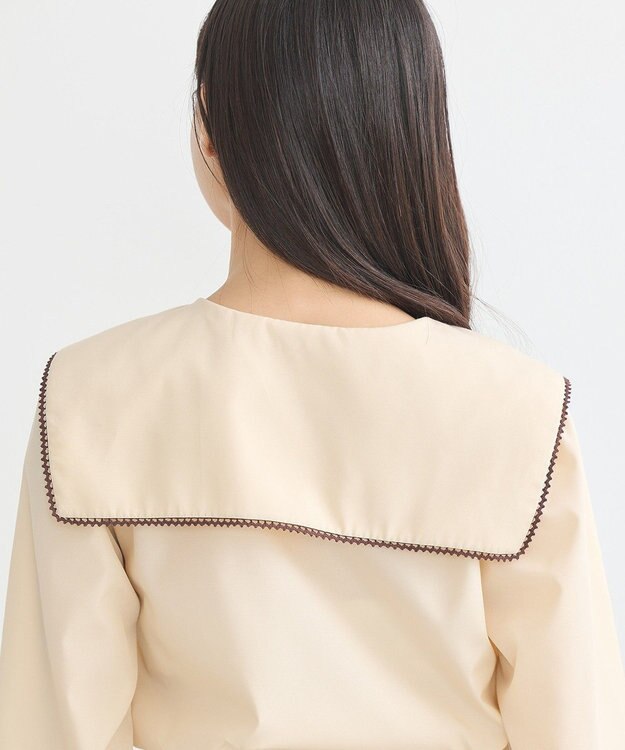 earth music&ecology 配色ピコレースブラウス Light Beige