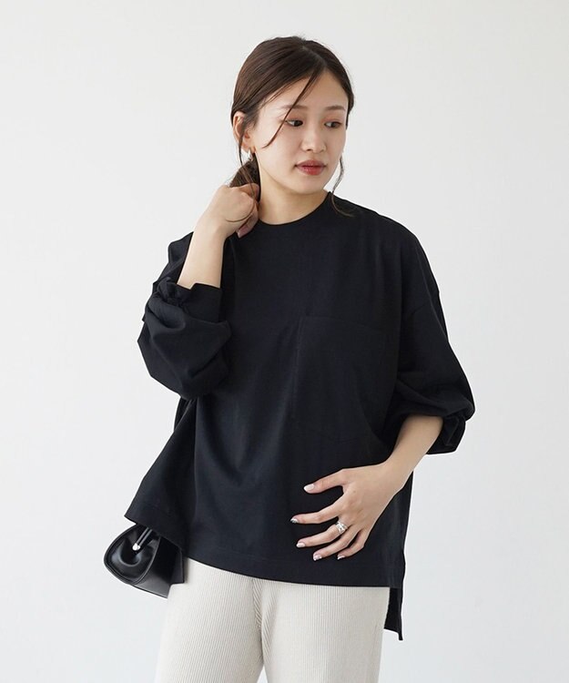 HAAG スマイルコットン LONG SLEEVE SHIRTS カットソー ブラック