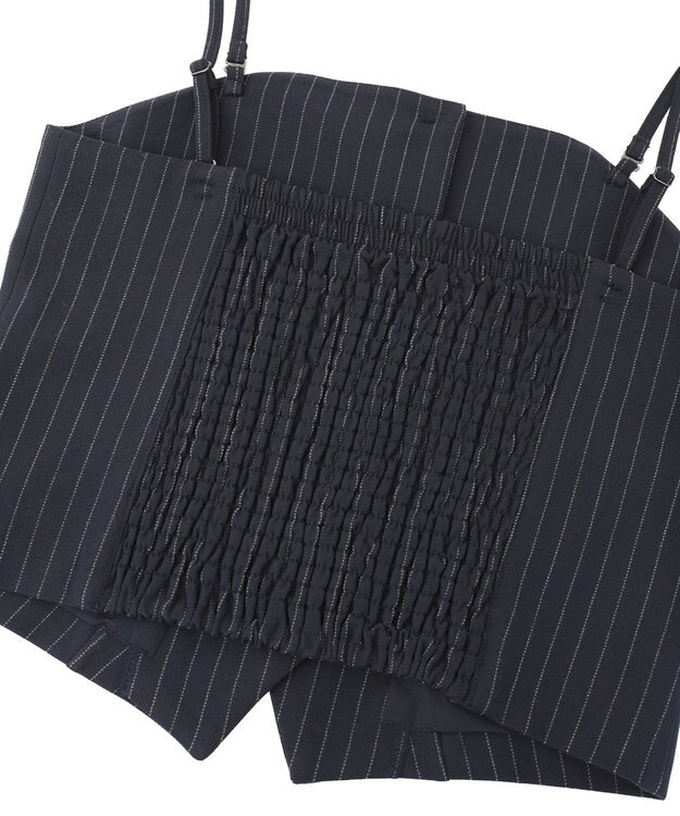AMERICAN HOLIC 【2WAY】イージーケアフロントボタンビスチェ Stripe Navy