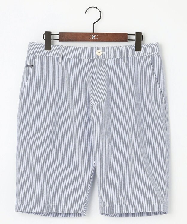 JOSEPH ABBOUD 【ウエストも伸びる！/2WAYストレッチ/清涼】クールサッカー ショーツ ブルー系