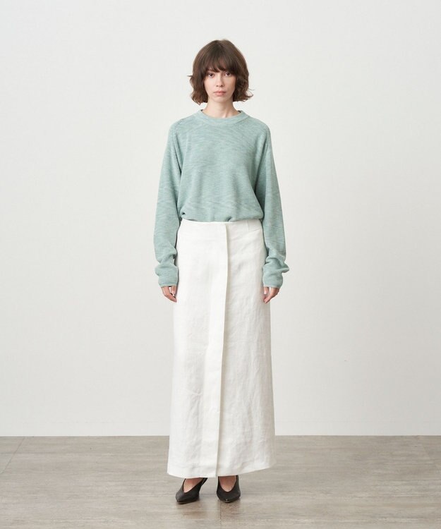ATON COTTON SILK | クルーネックセーター GREEN