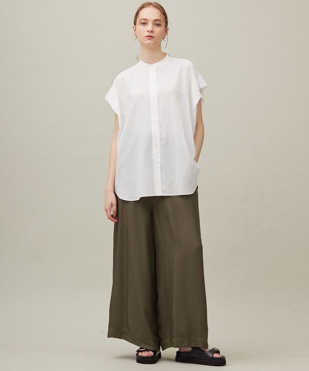 23区 【SACRA】アセテートブライトツイル サロペット カーキ系