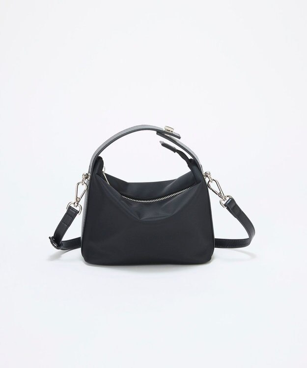 TOPKAPI 【TREASURE TOPKAPI】ナイロン レザーコンビ ハンドルオープン ミニ ショルダーバッグ ブラック