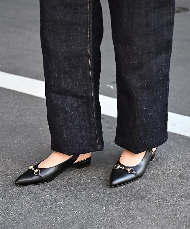 Pointer 日本製 本革ビット付きミュール ブラック