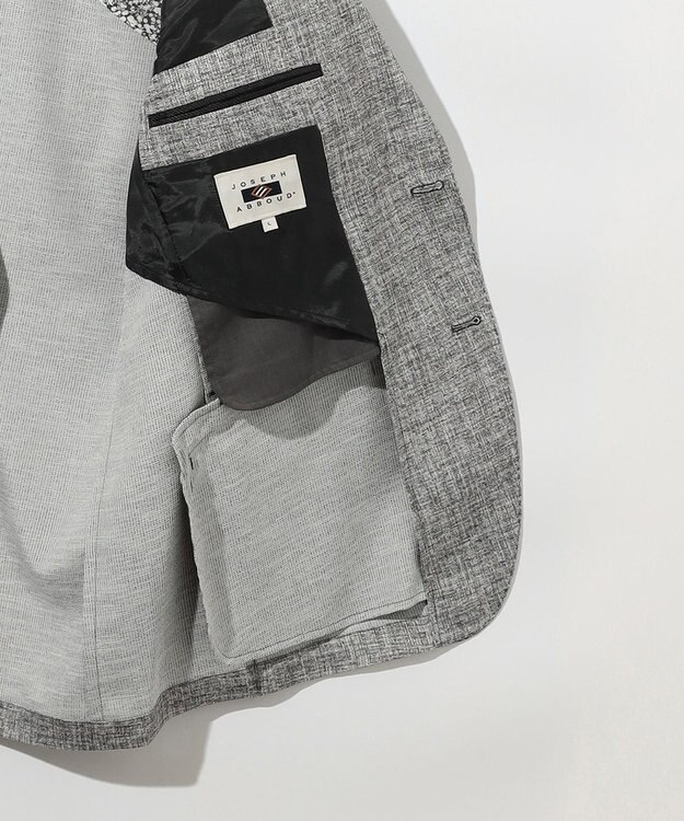 JOSEPH ABBOUD 清涼感【弱撥水/イージーケア/軽量/ストレッチ】クールピケ ジャケット ライトグレー系