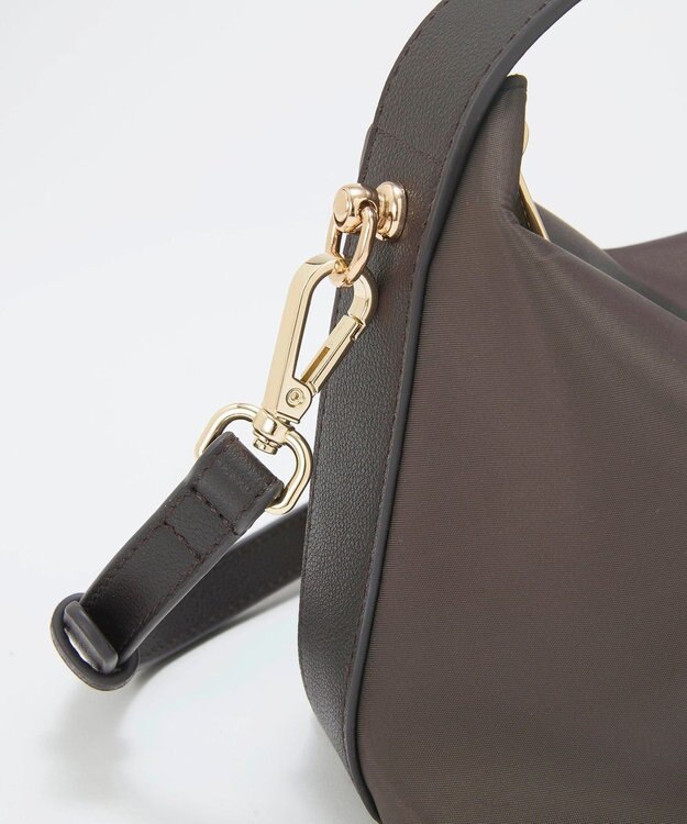 TOPKAPI 【TREASURE TOPKAPI】ナイロン レザーコンビ ハンドルオープン ミニ ショルダーバッグ チョコレート