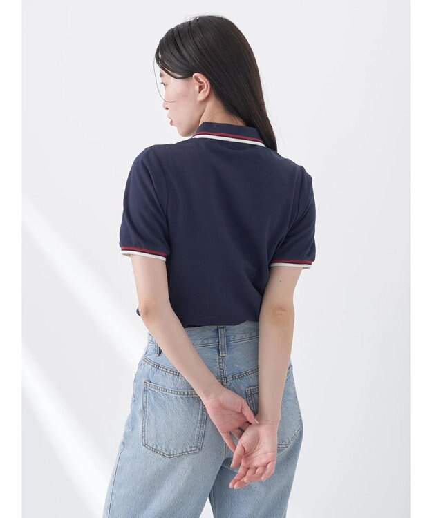 earth music&ecology ハートロゴ刺繍ポロ Blue