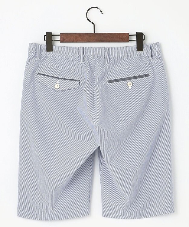 JOSEPH ABBOUD 【ウエストも伸びる！/2WAYストレッチ/清涼】クールサッカー ショーツ ブルー系