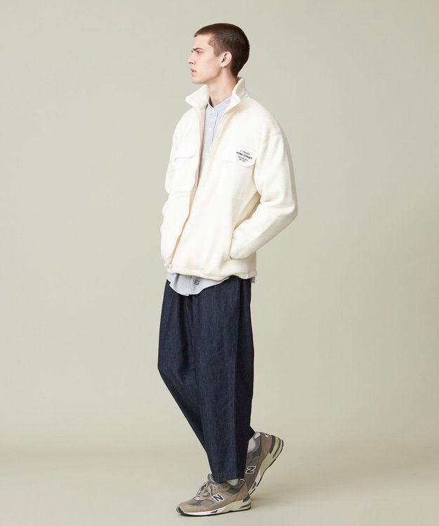 J.PRESS YORK STREET 【UNISEX】フリース フルジップブルゾン アイボリー系