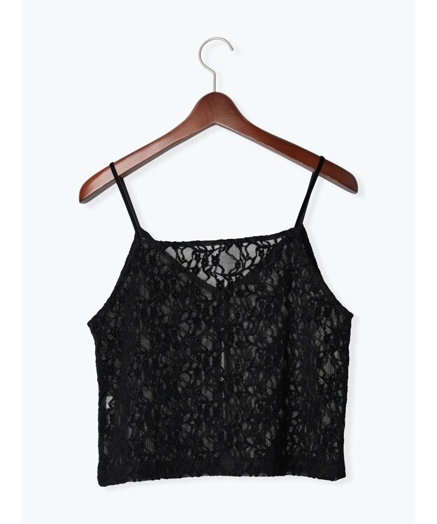 Te chichi 起毛レース前後2WAYキャミブラウス ブラック