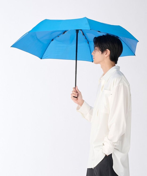 MOONBAT 【3秒でたためる傘/耐風】urawaza 無双(ウラワザ ムソウ)  折りたたみ傘 無地  58cm ターコイズブルー