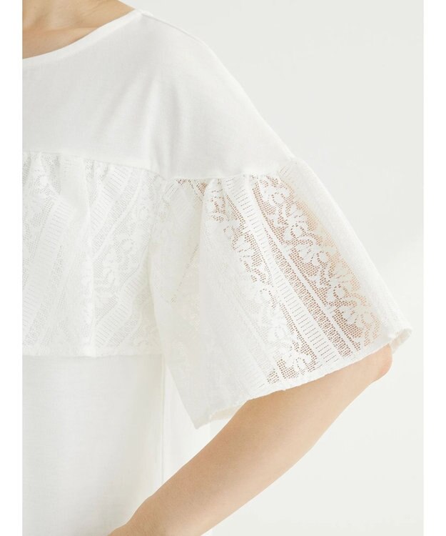 Green Parks ・ＳＵＧＡＲ　ＳＰＯＯＮ　レースフリルプルオーバー Off White