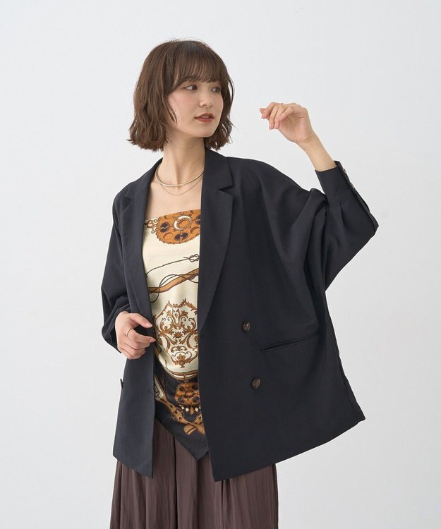 earth music&ecology シアードルマンジャケット Black