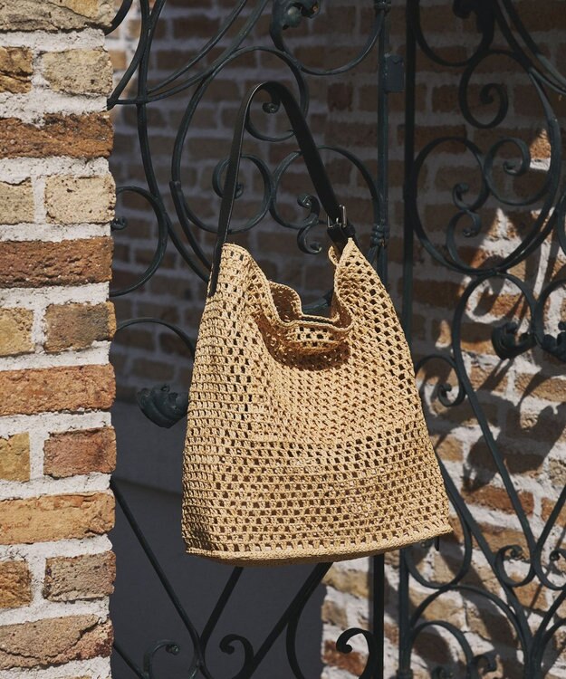 russet 《かごバッグ》インドラフィアワンショルダーバッグ(TI-369) Natural