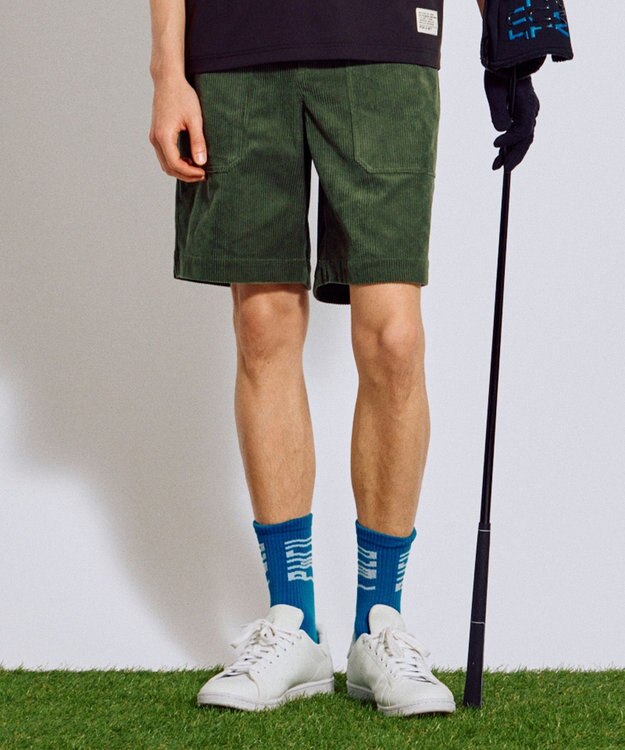 PW CIRCULUS 【手洗い洗濯可 / NEWシーズン素材 / ストレッチ】【MEN】コーデュロイショーツ ゴルフ グリーン系