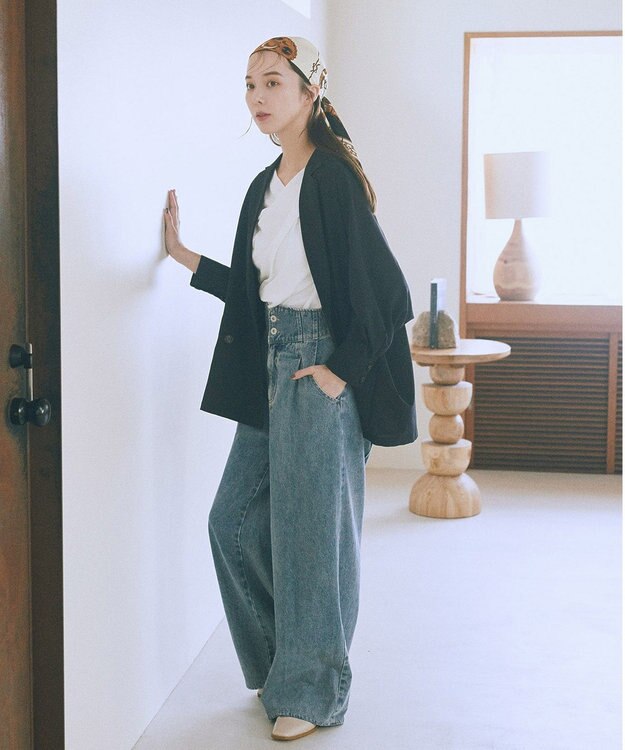 earth music&ecology シアードルマンジャケット Black