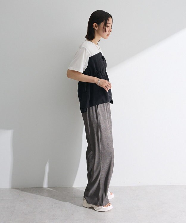 Green Parks ビスチェドッキングドロスト５分袖プルオーバー Khaki