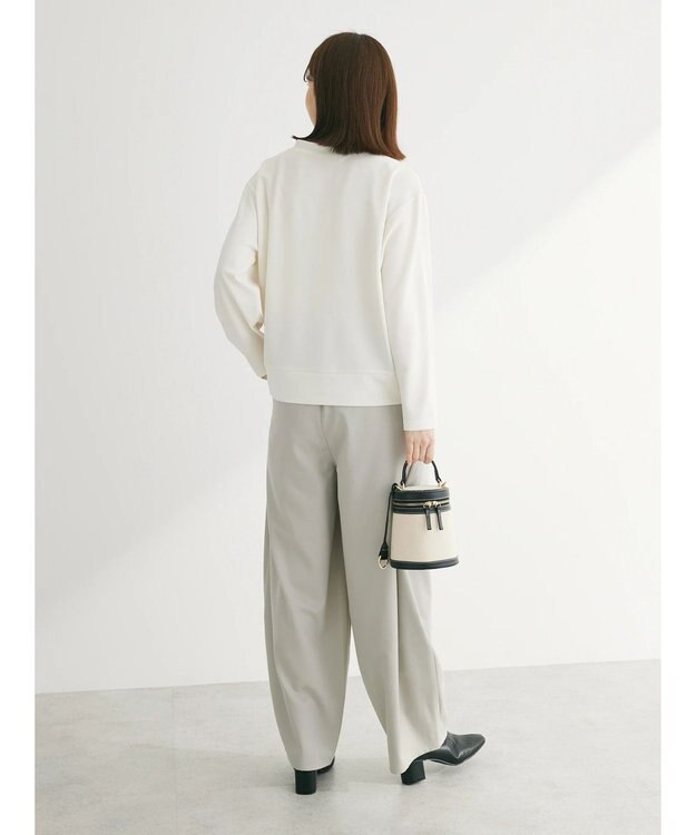 Green Parks カットジョーゼットドットボタンカーディガン Off White