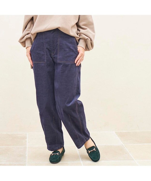 ing <ing>【３E】【サスティナブル】ビット付きモカシューズ グリーンスエード